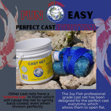 Joy Fish Professional Bait Cast Net with ⅜ in. Square Mesh