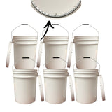 5 Gallon Food Grade Bucket with Airtight Lid | Heavy Duty, White