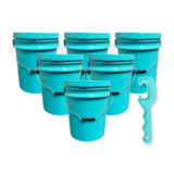 5-Gallon Bucket with Lid – 6 Pack + Bucket Opener Tool