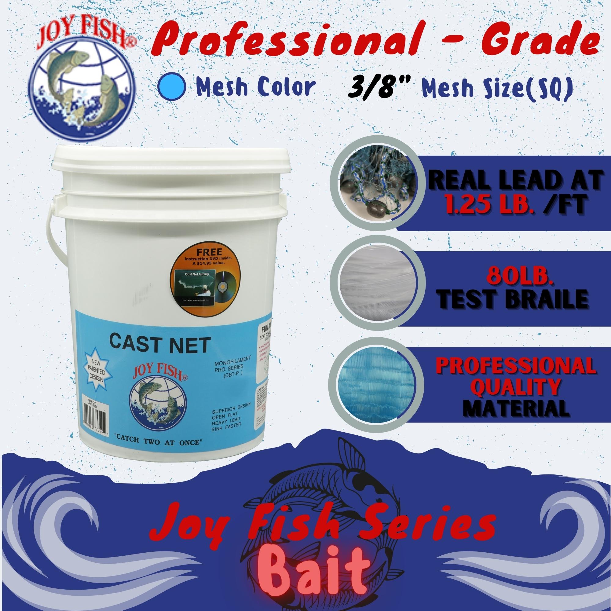 best casting net for fishing Joy Fish Professional Bait Cast Net with ⅜ in. Square Mesh