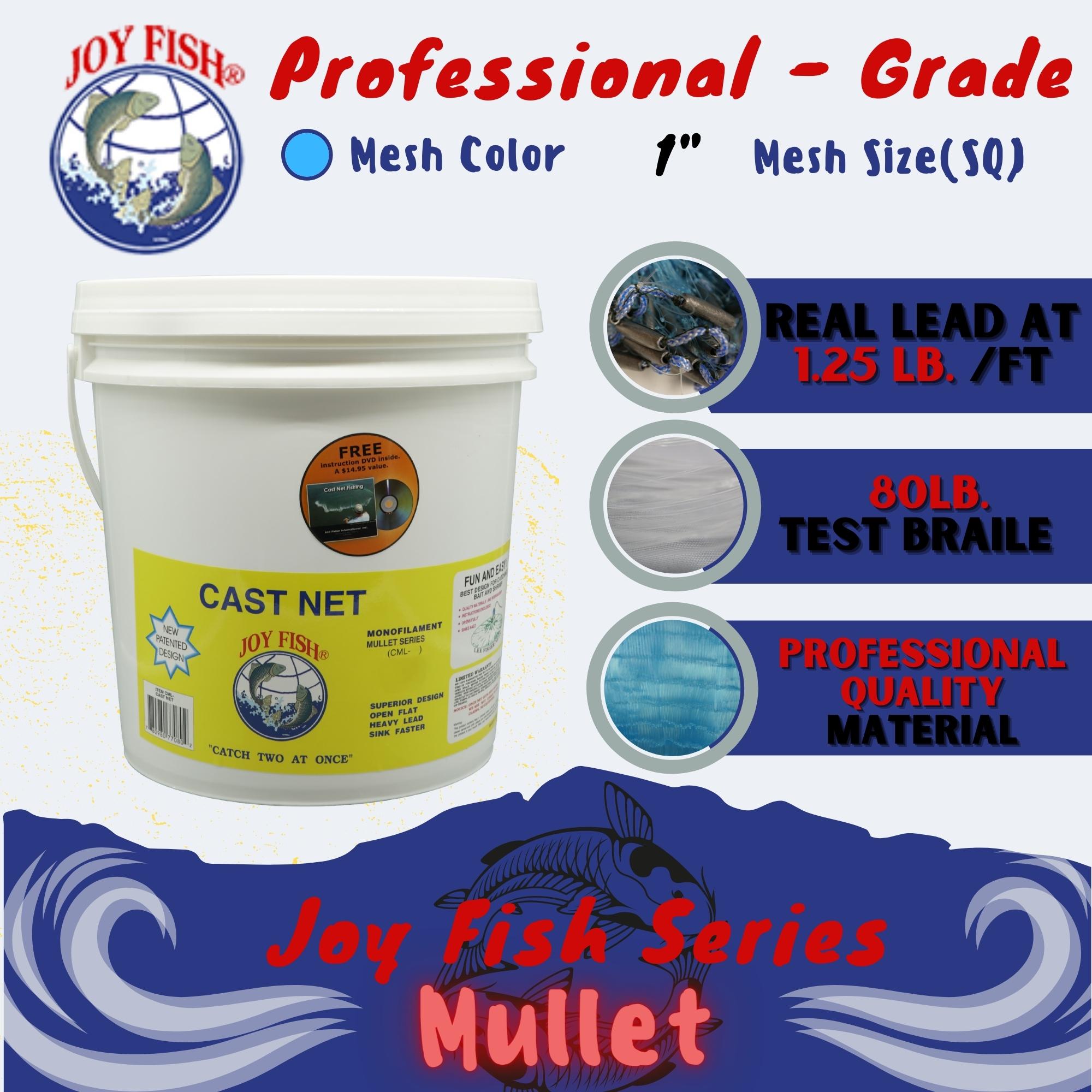 Joy Fish Mullet Cast Nets with 1 in. Square Mesh Joy Fish Mullet Cast Nets with 1 in. Square Mesh